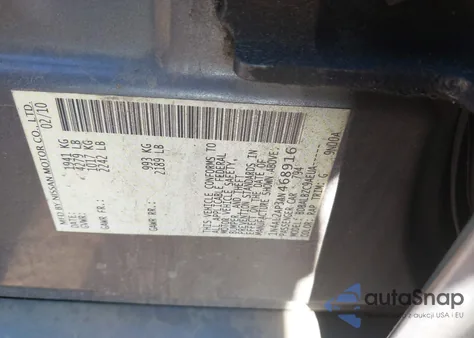 2010 Nissan Altima 2.5 S из США, поврежденный, VIN 1N4AL2AP3AN468916